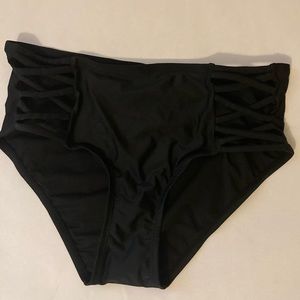 Xhilaration black high waisted bikini bottom 16-18